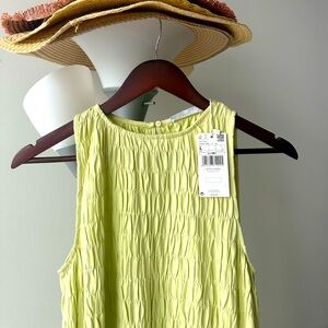 Mango summer lime green and white dress size large
